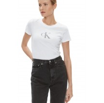 CALVIN KLEIN JEANS SEQUIN SLIM TEE T-SHIRT ΓΥΝΑΙΚΕΙΟ WHITE