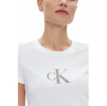 CALVIN KLEIN JEANS SEQUIN SLIM TEE T-SHIRT ΓΥΝΑΙΚΕΙΟ WHITE