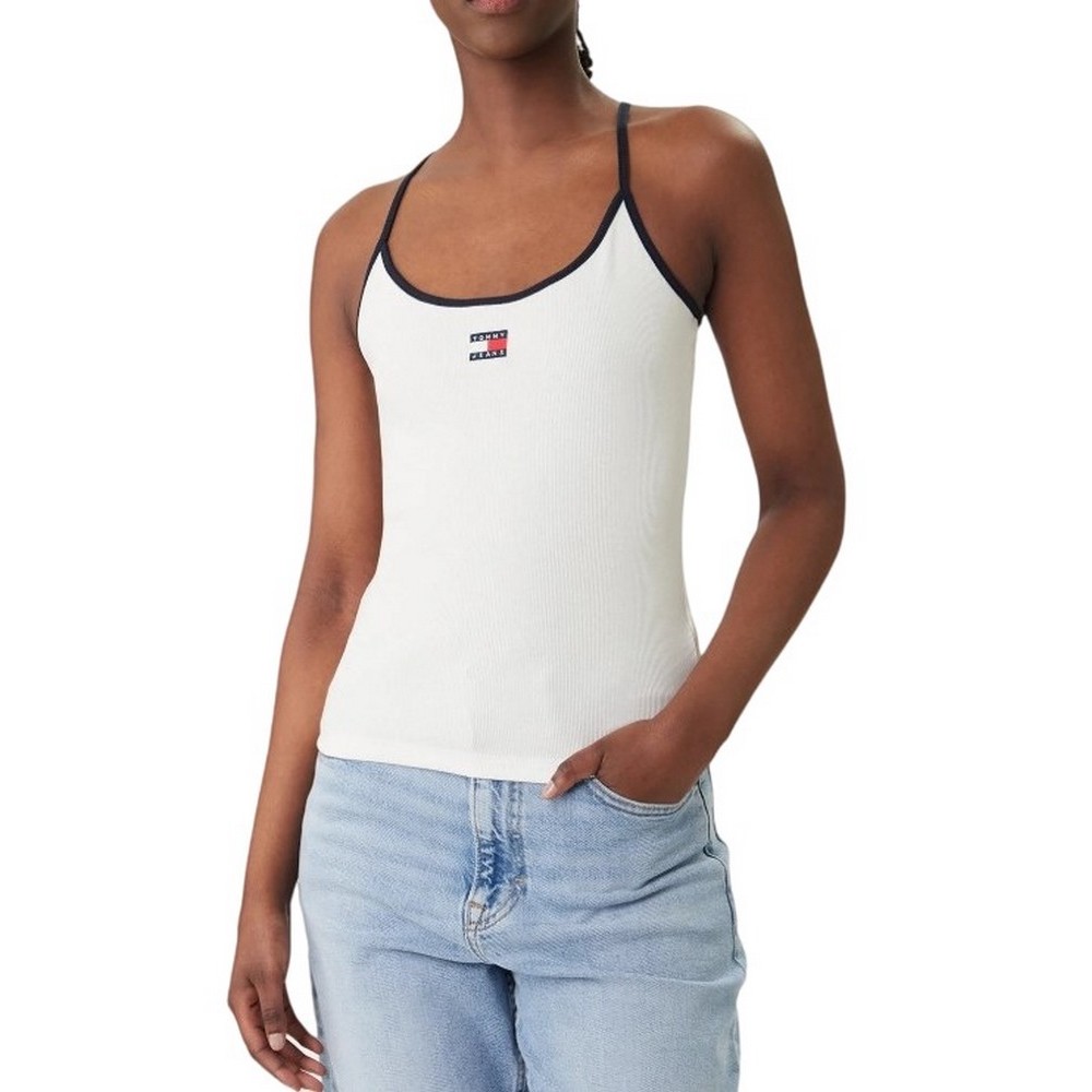 TOMMY JEANS SLIM BADGE STRAPPY ΤΟΠ ΓΥΝΑΙΚΕΙΟ ECRU