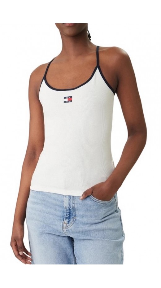 TOMMY JEANS SLIM BADGE STRAPPY ΤΟΠ ΓΥΝΑΙΚΕΙΟ ECRU