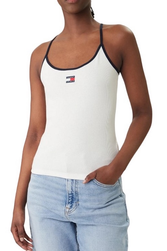 TOMMY JEANS SLIM BADGE STRAPPY ΤΟΠ ΓΥΝΑΙΚΕΙΟ ECRU