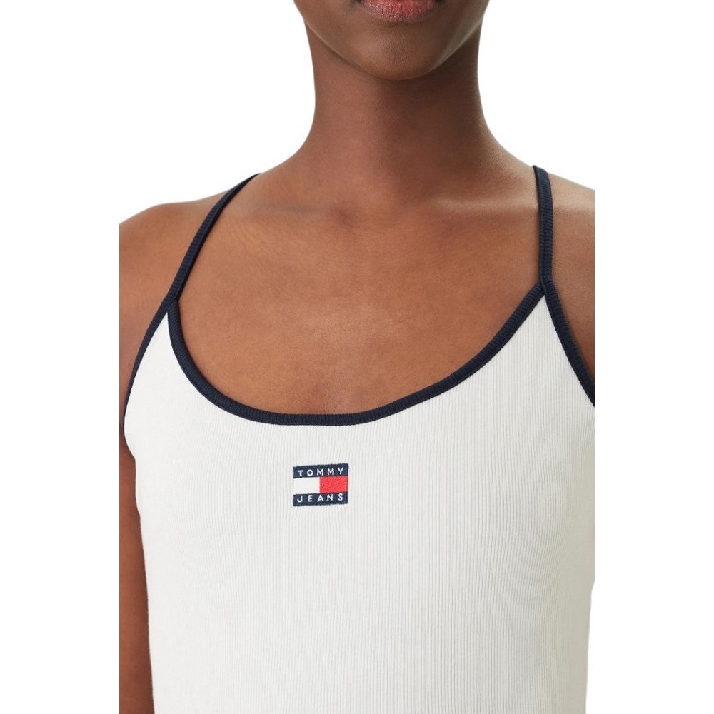 TOMMY JEANS SLIM BADGE STRAPPY ΤΟΠ ΓΥΝΑΙΚΕΙΟ ECRU