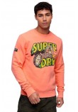 SUPERDRY  MOTOR RETRO GRAPHIC SWEATSHIRT ΜΠΛΟΥΖΑ ΦΟΥΤΕΡ ΑΝΔΡΙΚΗ CORAL