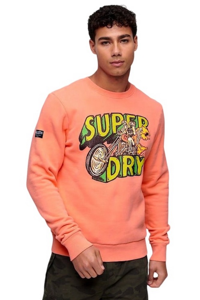 SUPERDRY D3 OVIN MOTOR RETRO GRAPHIC SWEATSHIRT ΜΠΛΟΥΖΑ ΦΟΥΤΕΡ ΑΝΔΡΙΚΗ CORAL