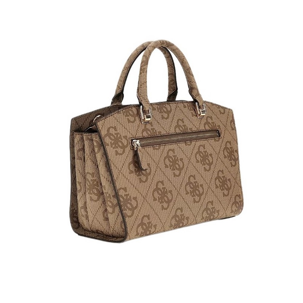 GUESS QUEENSLAND LUXURY SATCHEL ΤΣΑΝΤΑ ΓΥΝΑΙΚΕΙΑ LATTE