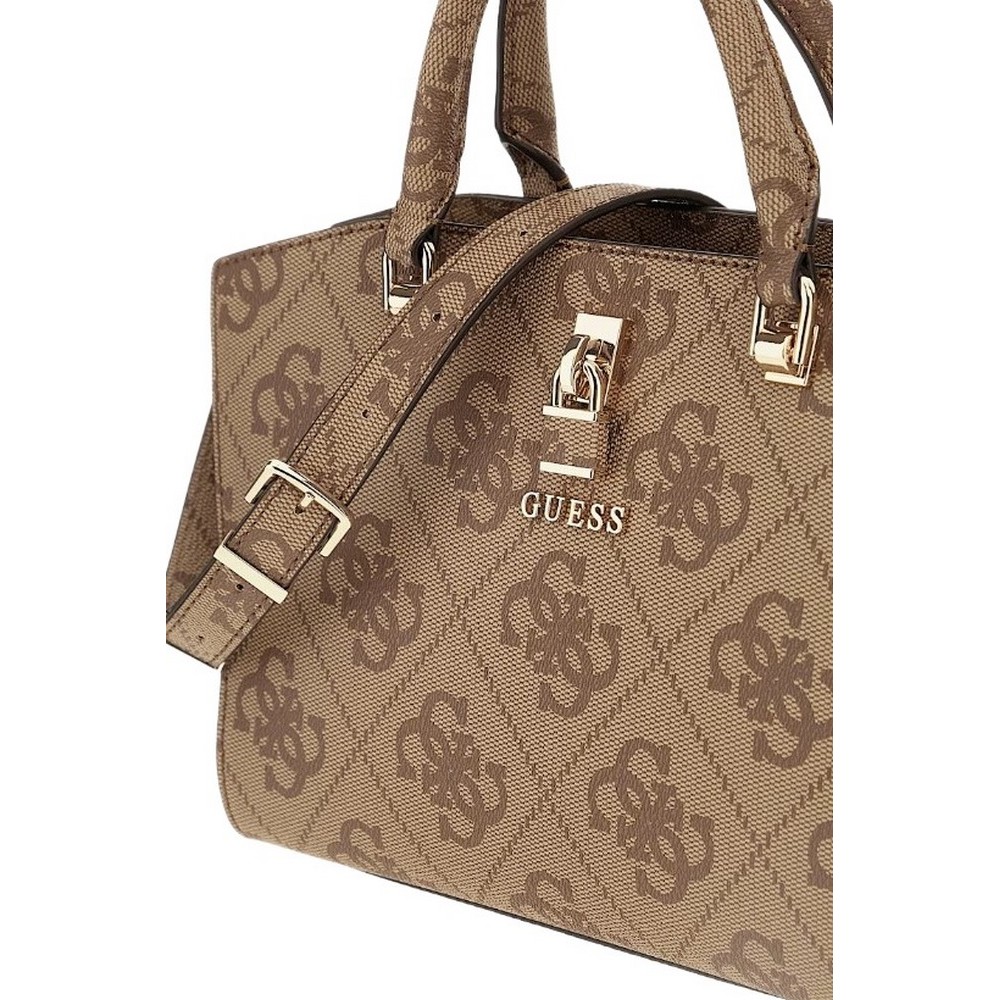 GUESS QUEENSLAND LUXURY SATCHEL ΤΣΑΝΤΑ ΓΥΝΑΙΚΕΙΑ LATTE