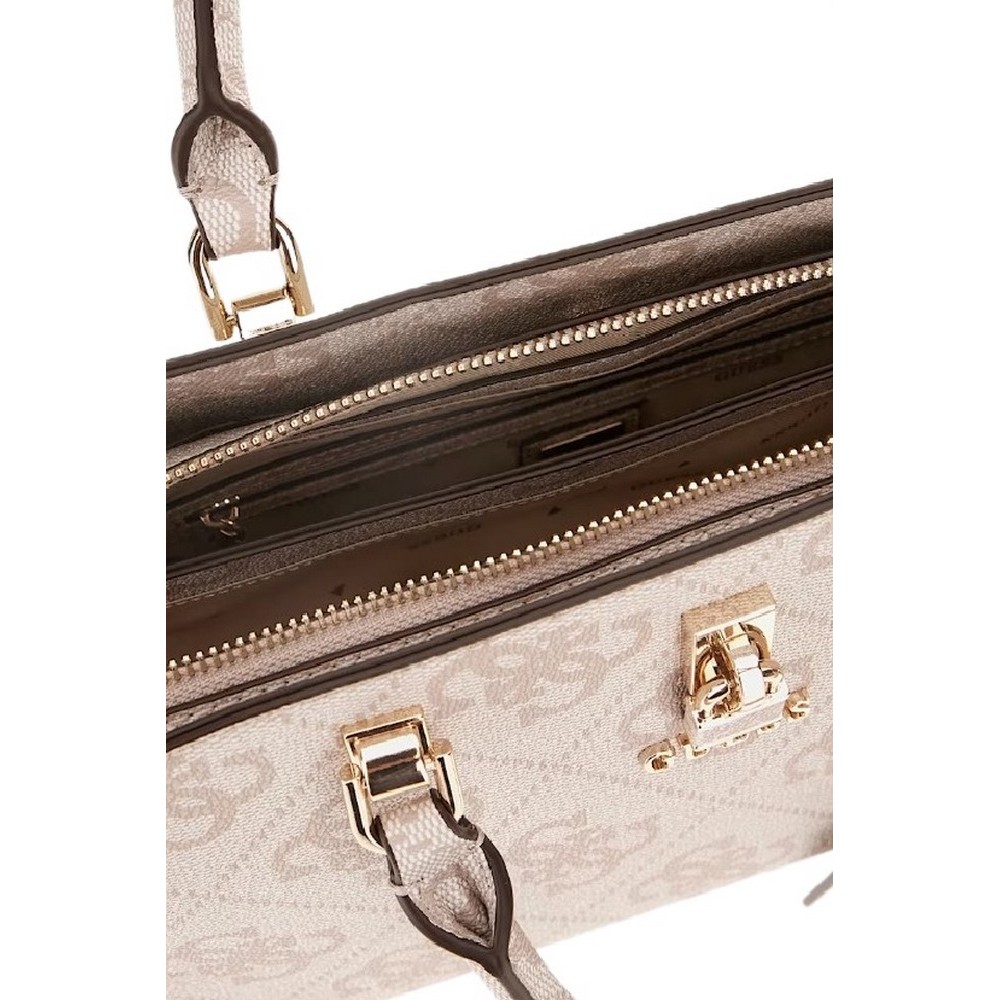 GUESS QUEENSLAND LUXURY SATCHEL ΤΣΑΝΤΑ ΓΥΝΑΙΚΕΙΑ DOVE