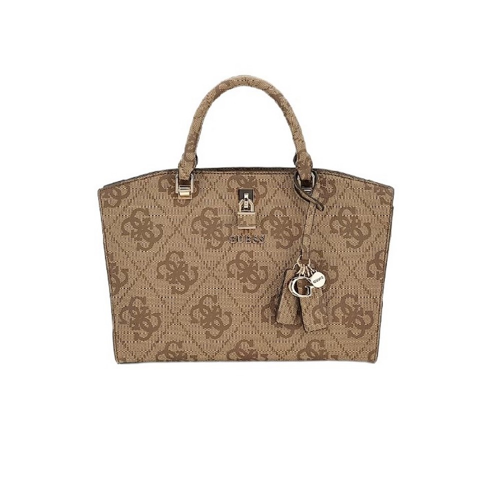 GUESS QUEENSLAND LUXURY SATCHEL ΤΣΑΝΤΑ ΓΥΝΑΙΚΕΙΑ LATTE
