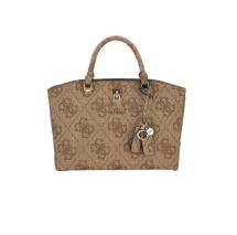 GUESS QUEENSLAND LUXURY SATCHEL ΤΣΑΝΤΑ ΓΥΝΑΙΚΕΙΑ LATTE