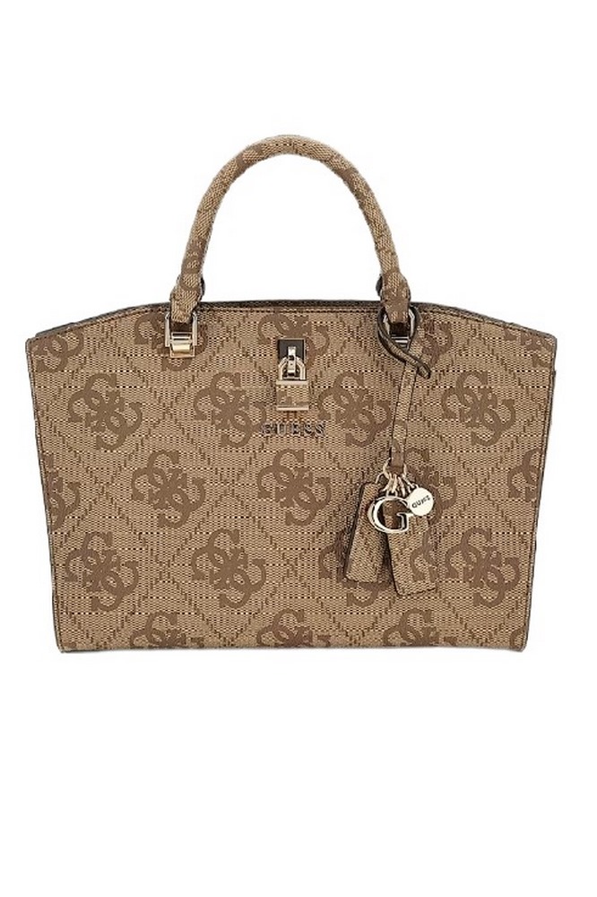 GUESS QUEENSLAND LUXURY SATCHEL ΤΣΑΝΤΑ ΓΥΝΑΙΚΕΙΑ LATTE