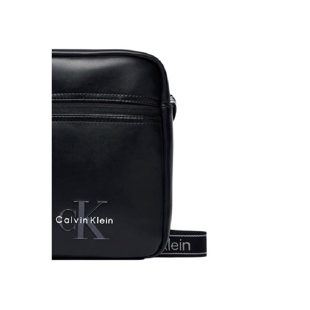 CALVIN KLEIN BOLD LOGO WEBBING REPORTER ΤΣΑΝΤΑ ΑΝΔΡΙΚΗ BLACK
