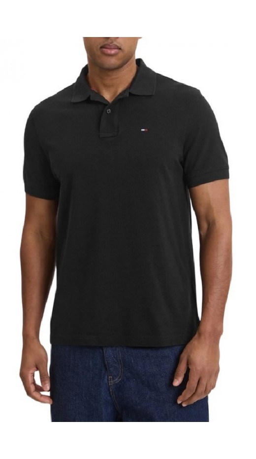 TOMMY JEANS REG ESS POLO EXT T-SHIRT ΜΠΛΟΥΖΑ ΑΝΔΡΙΚΗ BLACK