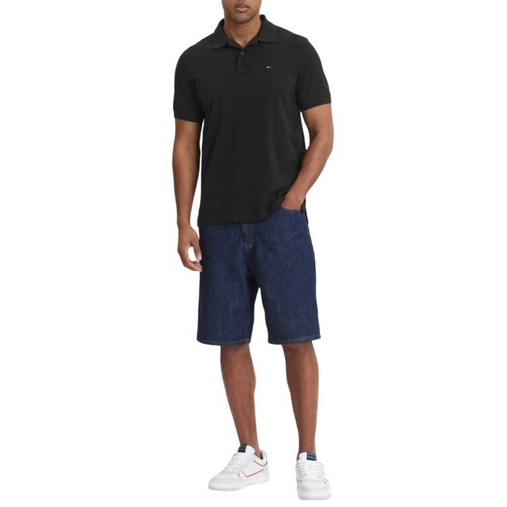 TOMMY JEANS REG ESS POLO EXT T-SHIRT ΜΠΛΟΥΖΑ ΑΝΔΡΙΚΗ BLACK