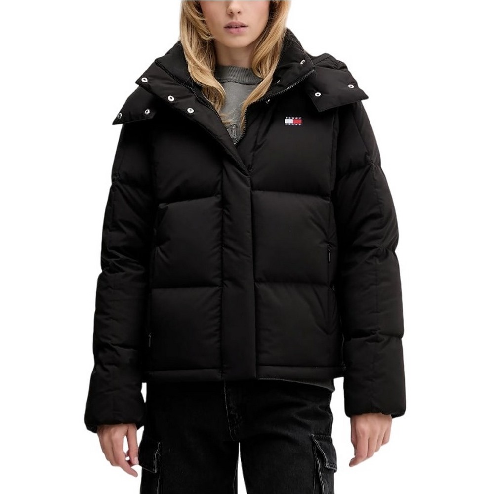 TOMMY JEANS ALASKA GRID DOWN JACKET EXT ΜΠΟΥΦΑΝ ΓΥΝΑΙΚΕΙΟ BLACK