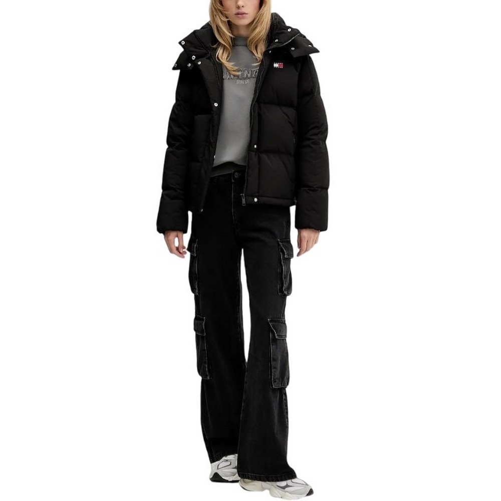 TOMMY JEANS ALASKA GRID DOWN JACKET EXT ΜΠΟΥΦΑΝ ΓΥΝΑΙΚΕΙΟ BLACK