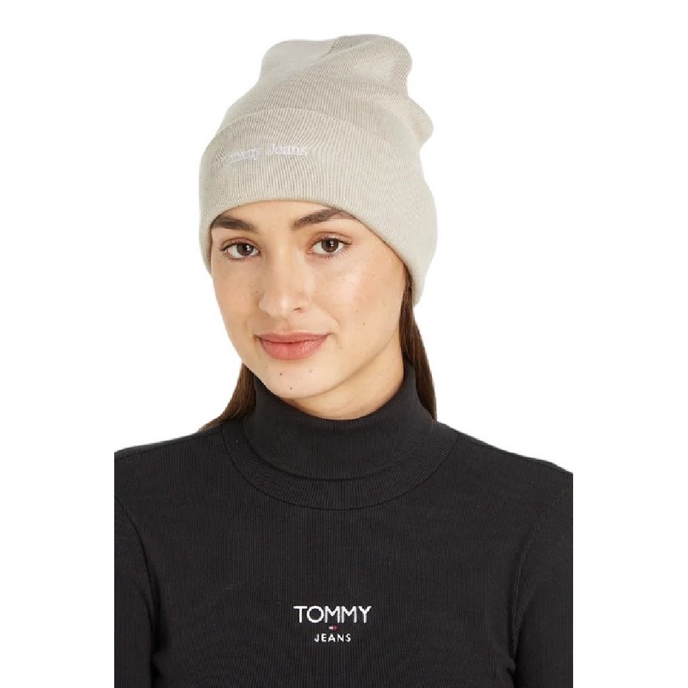 TOMMY HILFIGER TJW SPORT BEANIE ΣΚΟΥΦΟΣ ΓΥΝΑΙΚΕΙΟΣ BEIGE