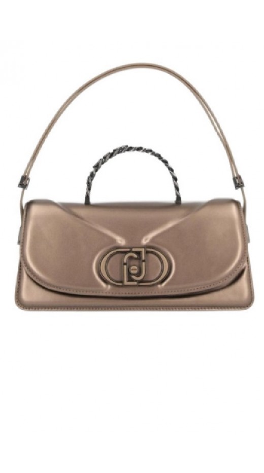 LIU JO LOGO PLAQUE SHOULDER BAG BAGUETTE AF4218E0050 ΤΣΑΝΤΑ ΓΥΝΑΙΚΕΙΑ BRONZE