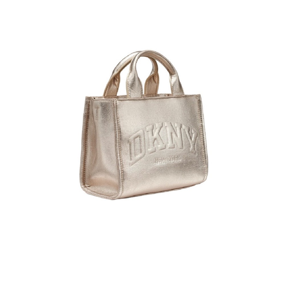 DKNY HANDLEE TOTE HANDBAG R54ADC80 ΤΣΑΝΤΑ ΓΥΝΑΙΚΕΙΑ GOLD