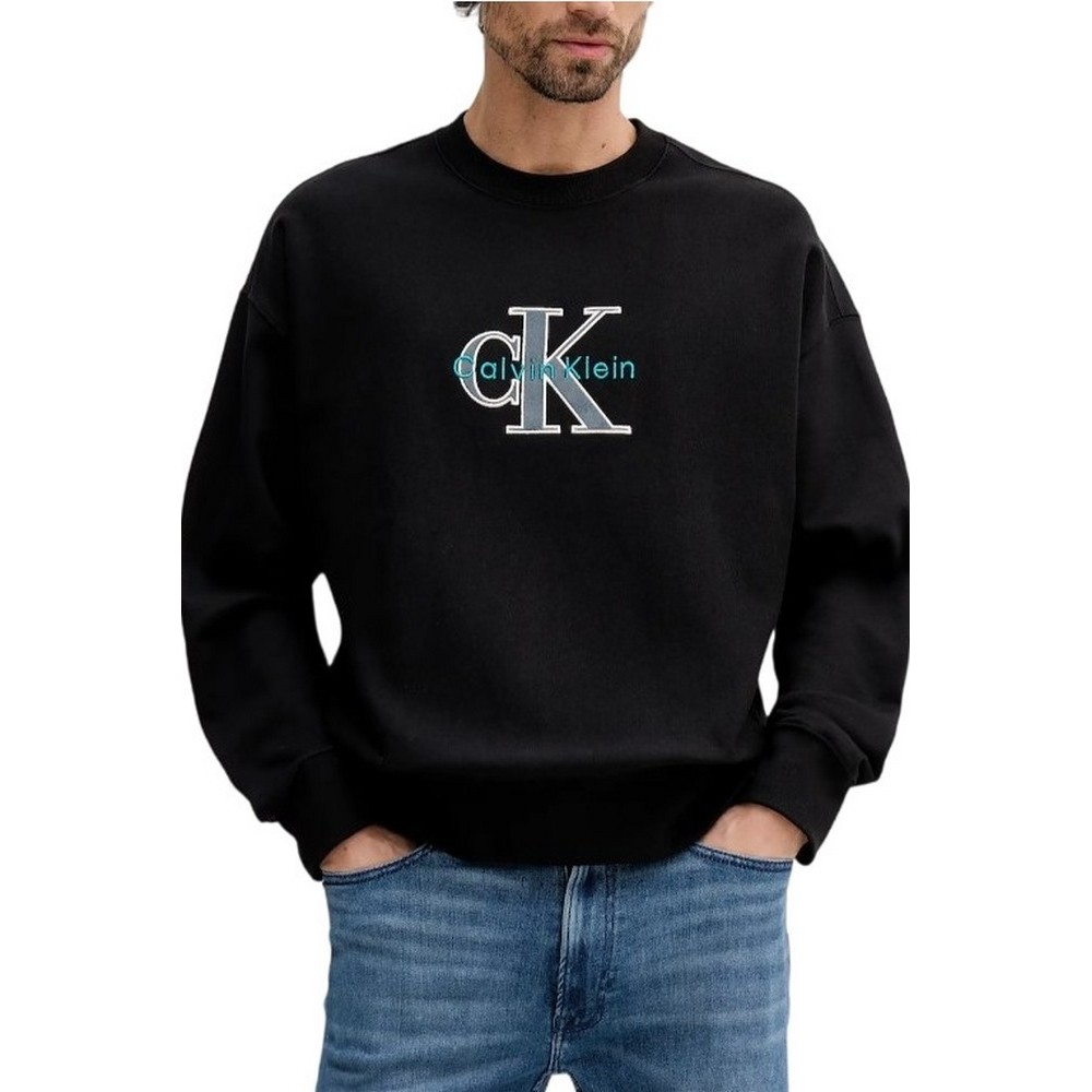 CALVIN KLEIN JEANS PREMIUM TRI-COLOR MONOLOGO ΦΟΥΤΕΡ ΜΠΛΟΥΖΑ ΑΝΔΡΙΚΗ BLACK