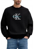 CALVIN KLEIN JEANS PREMIUM TRI-COLOR MONOLOGO ΦΟΥΤΕΡ ΜΠΛΟΥΖΑ ΑΝΔΡΙΚΗ BLACK