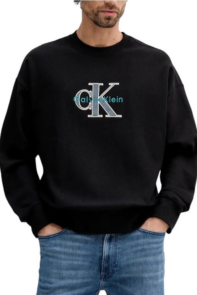 CALVIN KLEIN JEANS PREMIUM TRI-COLOR MONOLOGO ΦΟΥΤΕΡ ΜΠΛΟΥΖΑ ΑΝΔΡΙΚΗ BLACK