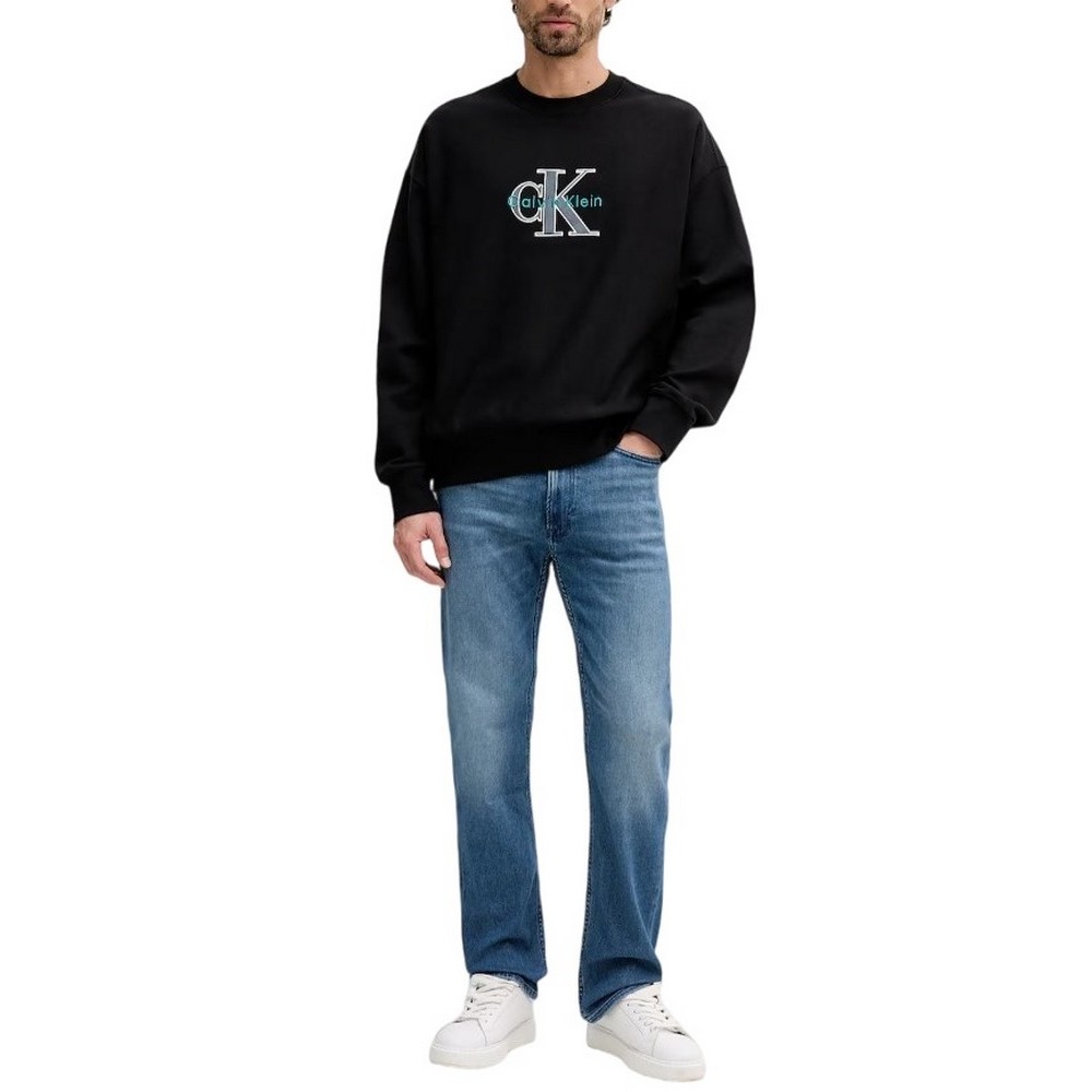 CALVIN KLEIN JEANS PREMIUM TRI-COLOR MONOLOGO ΦΟΥΤΕΡ ΜΠΛΟΥΖΑ ΑΝΔΡΙΚΗ BLACK