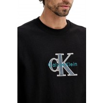 CALVIN KLEIN JEANS PREMIUM TRI-COLOR MONOLOGO ΦΟΥΤΕΡ ΜΠΛΟΥΖΑ ΑΝΔΡΙΚΗ BLACK