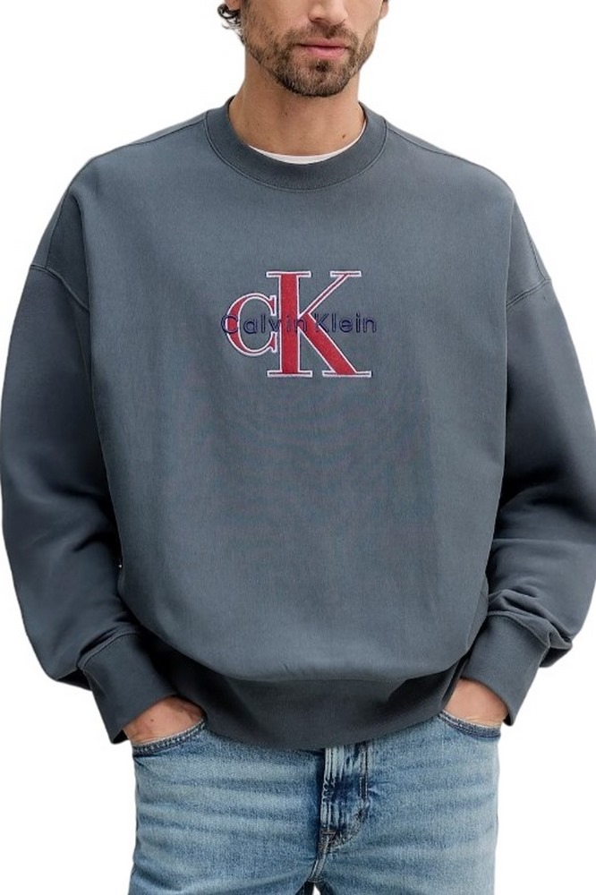 CALVIN KLEIN JEANS PREMIUM TRI-COLOR MONOLOGO ΦΟΥΤΕΡ ΜΠΛΟΥΖΑ ΑΝΔΡΙΚΗ NIGHT BLUE