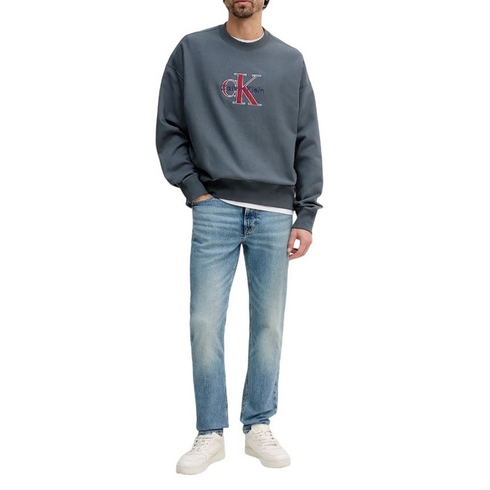 CALVIN KLEIN JEANS PREMIUM TRI-COLOR MONOLOGO ΦΟΥΤΕΡ ΜΠΛΟΥΖΑ ΑΝΔΡΙΚΗ NIGHT BLUE