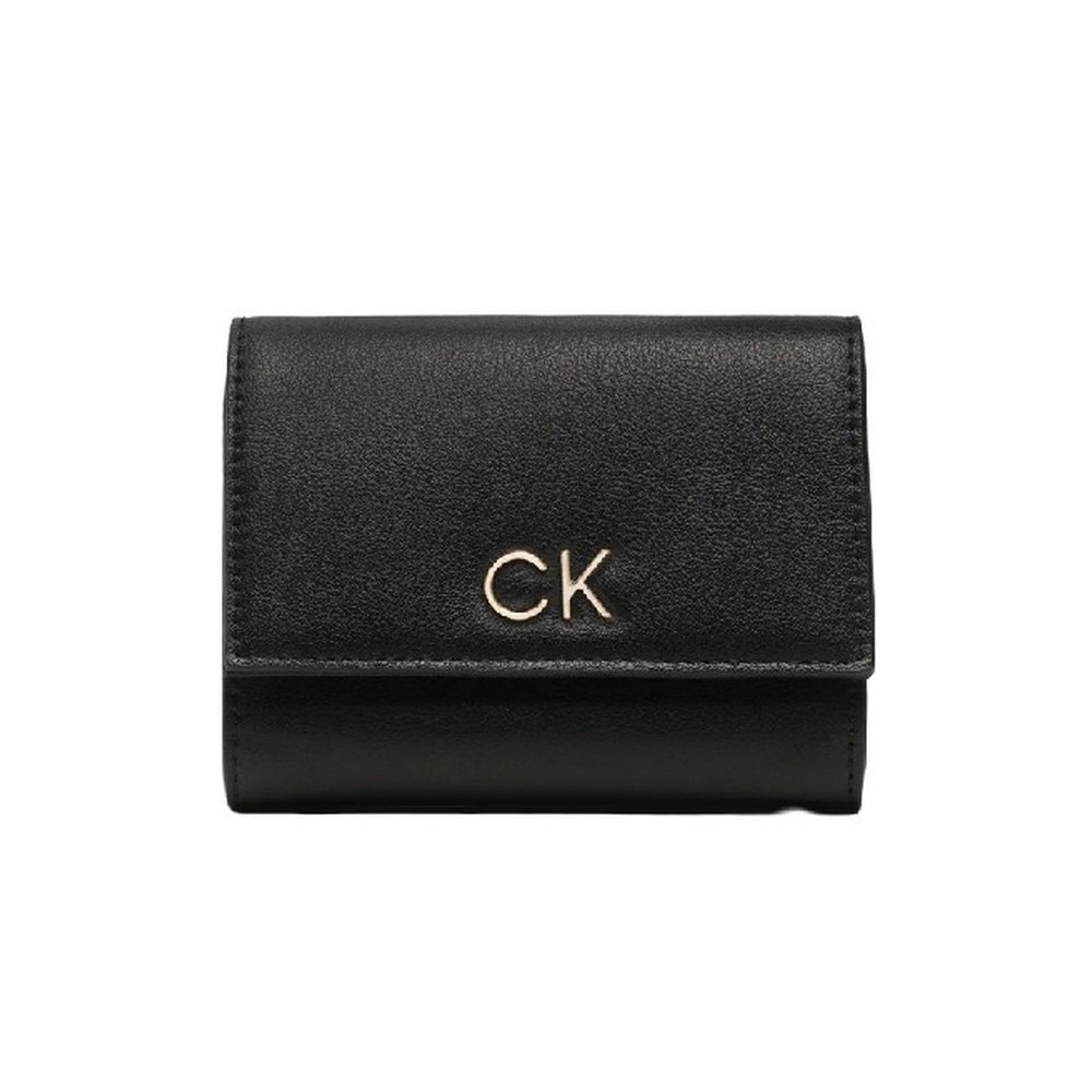 CALVIN KLEIN RE-LOCK TRIFOLD MD PBL ΠΟΡΤΟΦΟΛΙ  ΓΥΝΑΙΚΕΙΟ BLACK
