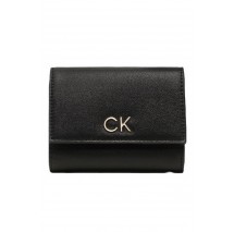 CALVIN KLEIN RE-LOCK TRIFOLD MD PBL ΠΟΡΤΟΦΟΛΙ  ΓΥΝΑΙΚΕΙΟ BLACK