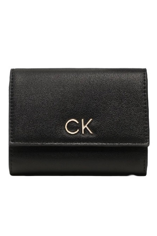 CALVIN KLEIN RE-LOCK TRIFOLD MD PBL ΠΟΡΤΟΦΟΛΙ  ΓΥΝΑΙΚΕΙΟ BLACK
