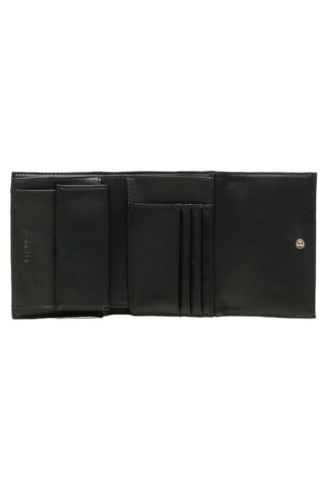 CALVIN KLEIN RE-LOCK TRIFOLD MD PBL ΠΟΡΤΟΦΟΛΙ  ΓΥΝΑΙΚΕΙΟ BLACK