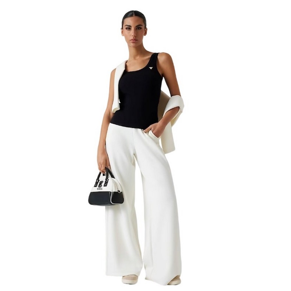 GUESS OLYMPE WIDE LEG PANTS ΦΟΡΜΑ ΓΥΝΑΙΚΕΙΑ OFF WHITE