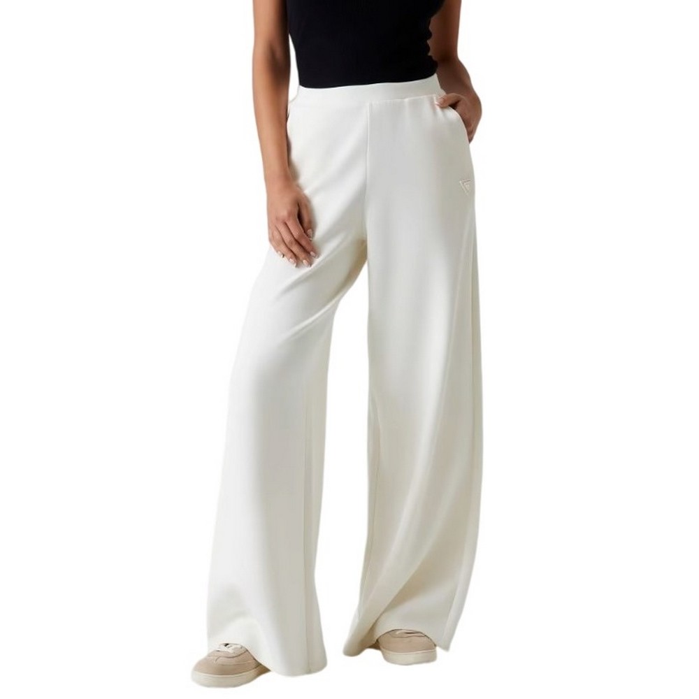 GUESS OLYMPE WIDE LEG PANTS ΦΟΡΜΑ ΓΥΝΑΙΚΕΙΑ OFF WHITE