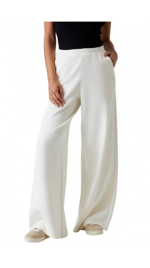 GUESS OLYMPE WIDE LEG PANTS ΦΟΡΜΑ ΓΥΝΑΙΚΕΙΑ OFF WHITE