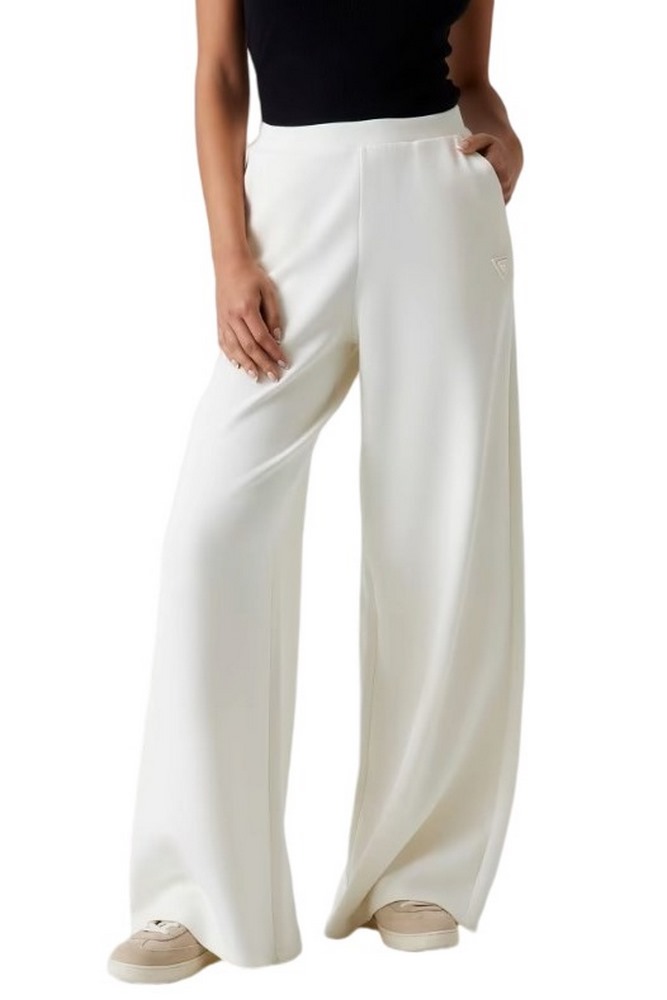GUESS OLYMPE WIDE LEG PANTS ΦΟΡΜΑ ΓΥΝΑΙΚΕΙΑ OFF WHITE