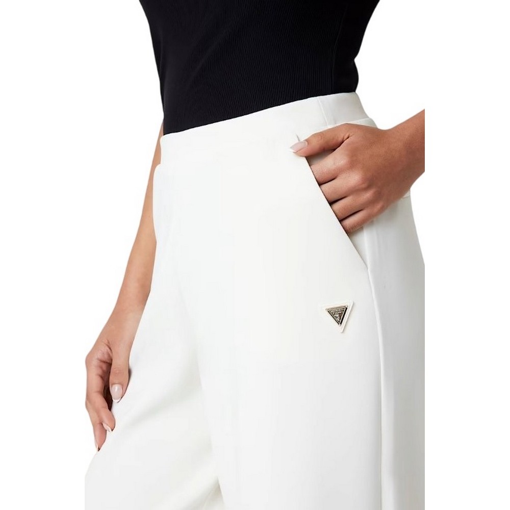 GUESS OLYMPE WIDE LEG PANTS ΦΟΡΜΑ ΓΥΝΑΙΚΕΙΑ OFF WHITE