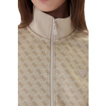 GUESS MAYA 4G FULLZIP SWEATSHIRT ΖΑΚΕΤΑ ΦΟΥΤΕΡ ΓΥΝΑΙΚΕΙΑ BEIGE