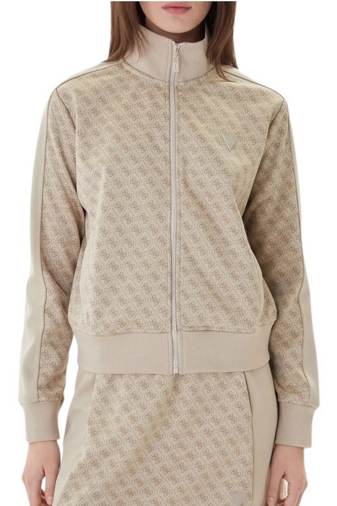 GUESS MAYA 4G FULLZIP SWEATSHIRT ΖΑΚΕΤΑ ΦΟΥΤΕΡ ΓΥΝΑΙΚΕΙΑ BEIGE