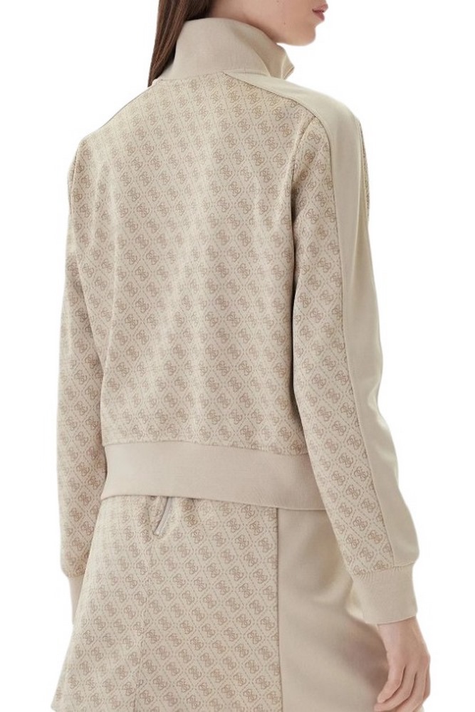 GUESS MAYA 4G FULLZIP SWEATSHIRT ΖΑΚΕΤΑ ΦΟΥΤΕΡ ΓΥΝΑΙΚΕΙΑ BEIGE