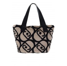 LIU JO MIN OF 2 L TOTE AF5154E0305 ΤΣΑΝΤΑ ΓΥΝΑΙΚΕΙΑ BLACK/ECRU