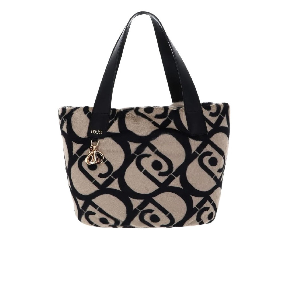 LIU JO MIN OF 2 L TOTE AF5154E0305 ΤΣΑΝΤΑ ΓΥΝΑΙΚΕΙΑ BLACK/ECRU
