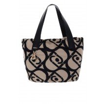 LIU JO MIN OF 2 L TOTE AF5154E0305 ΤΣΑΝΤΑ ΓΥΝΑΙΚΕΙΑ BLACK/ECRU