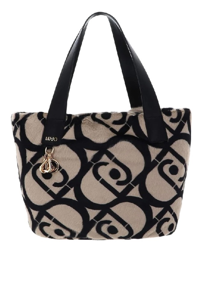 LIU JO MIN OF 2 L TOTE AF5154E0305 ΤΣΑΝΤΑ ΓΥΝΑΙΚΕΙΑ BLACK/ECRU