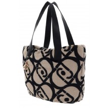 LIU JO MIN OF 2 L TOTE AF5154E0305 ΤΣΑΝΤΑ ΓΥΝΑΙΚΕΙΑ BLACK/ECRU