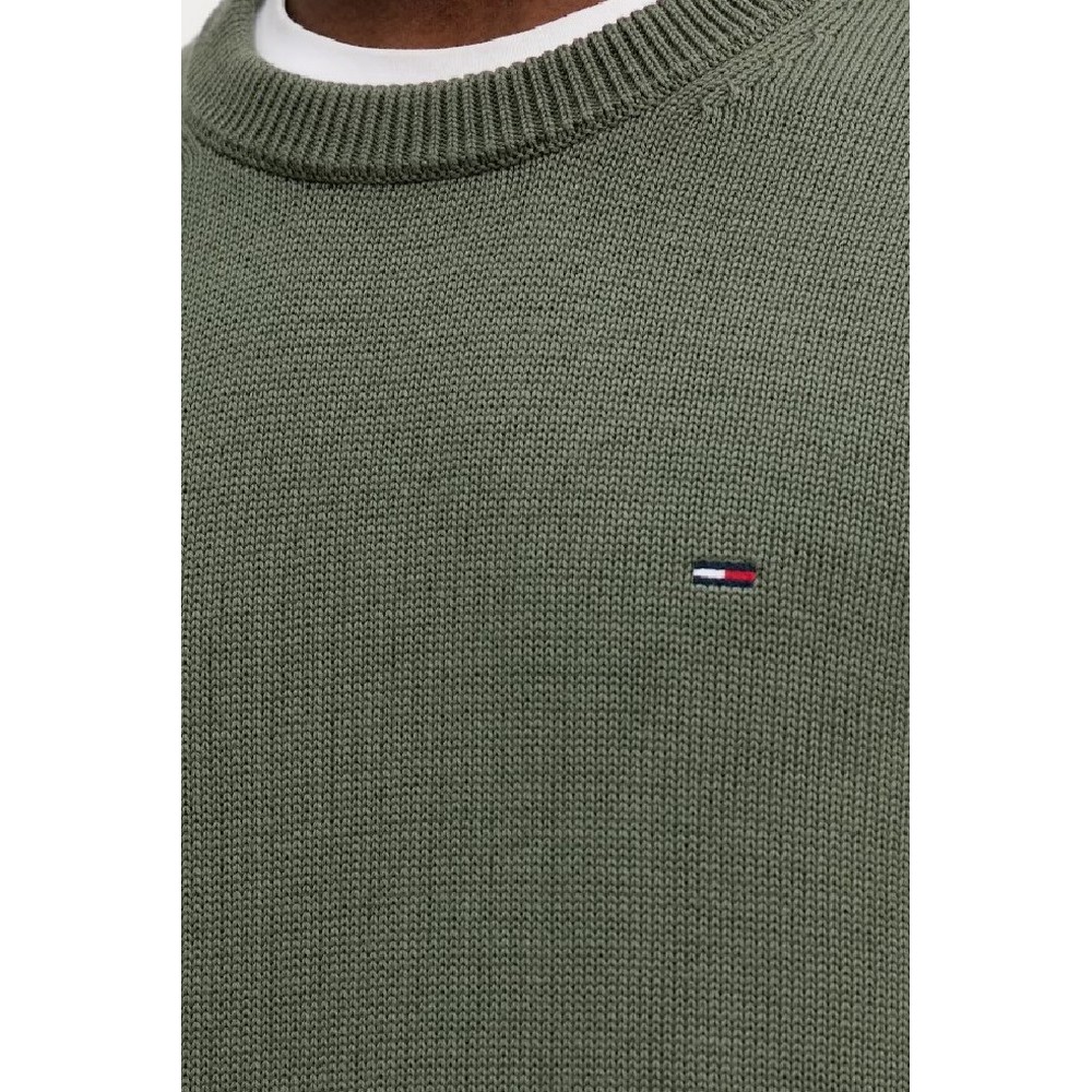 TOMMY JEANS SLIM ESS SWEATER EXT ΜΠΛΟΥΖΑ ΠΛΕΚΤΗ ΑΝΔΡΙΚΗ GREEN