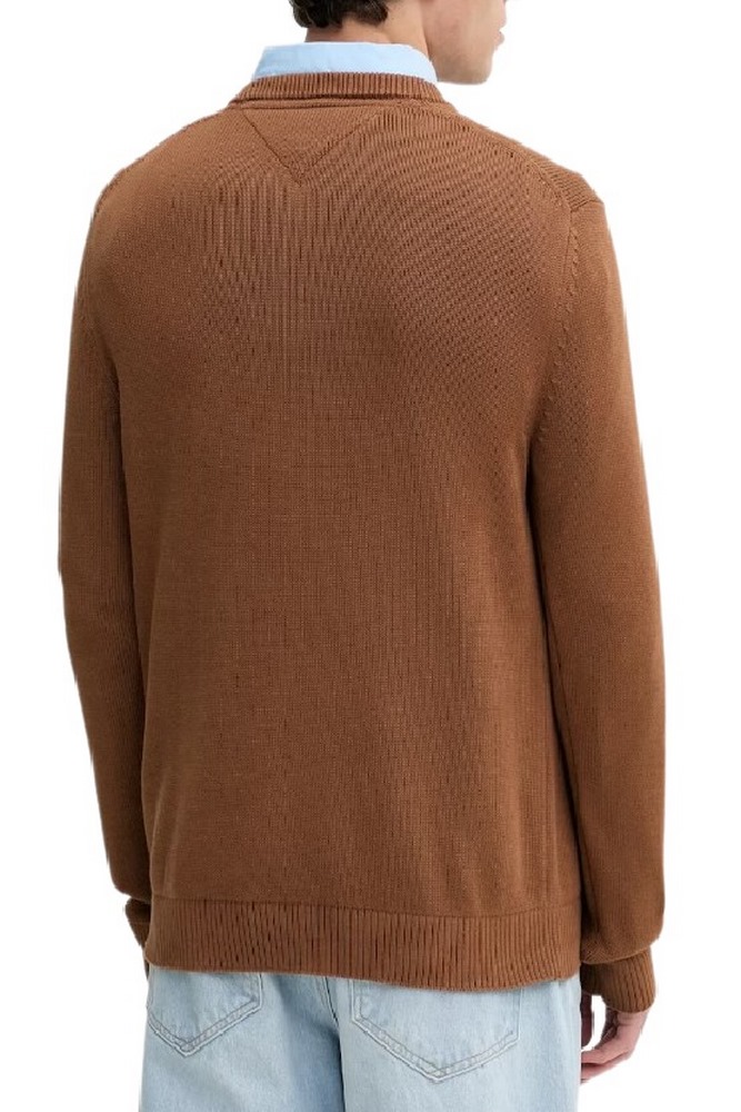 TOMMY JEANS SLIM ESS SWEATER EXT ΜΠΛΟΥΖΑ ΠΛΕΚΤΗ ΑΝΔΡΙΚΗ BROWN