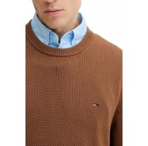 TOMMY JEANS SLIM ESS SWEATER EXT ΜΠΛΟΥΖΑ ΠΛΕΚΤΗ ΑΝΔΡΙΚΗ BROWN