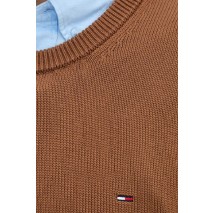 TOMMY JEANS SLIM ESS SWEATER EXT ΜΠΛΟΥΖΑ ΠΛΕΚΤΗ ΑΝΔΡΙΚΗ BROWN